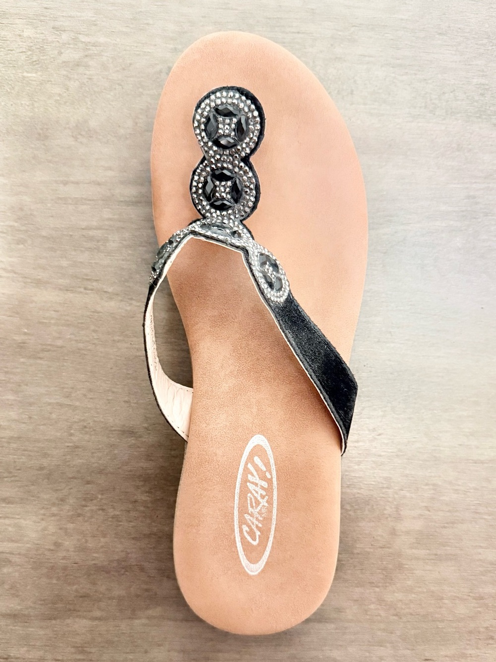 Caray Slip On Jeweled Glitter Thong Sandal